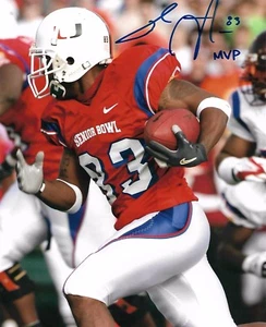 Sinorice Moss Autographed Miami Hurricanes 2006 Senior Bowl 8x10 Photo - Giants - Picture 1 of 1