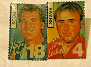 10 AFL, VFL Club 10 & Player's Choice pins, badges, feat. Wayne Carey, Lockett. - Picture 1 of 6