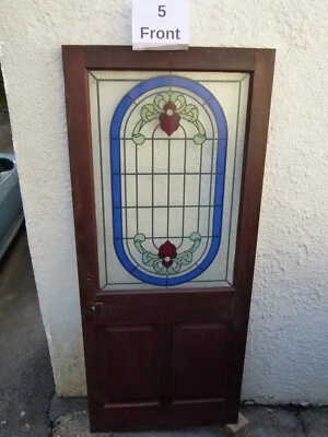 hardwood front Door Glass Panel Edwardian Victorian Door - Image 1 of 4