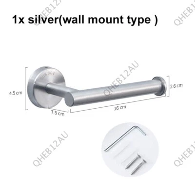 Rollo de papel higiénico toalla soporte de pared de inodoro soporte organizador de acero inoxidable 19H Foto 1 de 4