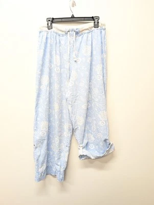 Женские синие белые брюки для отдыха Jockey размер XL с регулируемым подолом хлопок - Изображение 1 из 4