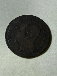 1861 M Italy 5 Centesimi Coin - Picture 1 of 2