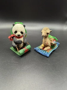 Danbury Mint Baby Animals Ornaments Panda Camel Set Of 2 Excellent - Picture 1 of 13