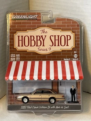 Greenlight 1992 Ford Crown Victoria LX with Man in Suit The Hobby Shop Series 9 - Image 1 of 3