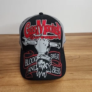 Gas Monkey Garage Hat Black Gray Red Fast N Loud Blood Beers Mechanic Biker Punk - Picture 1 of 6