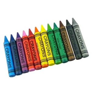 12 Piece Jumbo Wax Crayons - Multi-Coloured Arts & Crafts - Picture 1 of 1