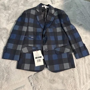 Isaac Mizrahi Kids Size3. Navy & Blue Plaid Blazer - Picture 1 of 8
