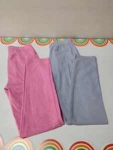 Gap Sparkly Leggings Girls Size S (6-7) 2 Pairs Pink And Purple Pre Owned - Picture 1 of 7