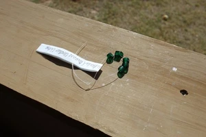 Trade Beads, Murano Venetian Glass, Green , Crow African, Indian - Picture 1 of 8