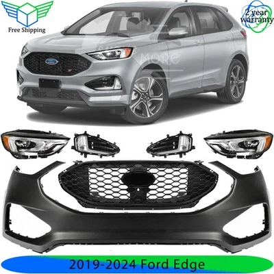 Front Bumper Cover Fascia & Grille Assembly Kit For 2019-2024 Ford Edge Foto 1 de 4