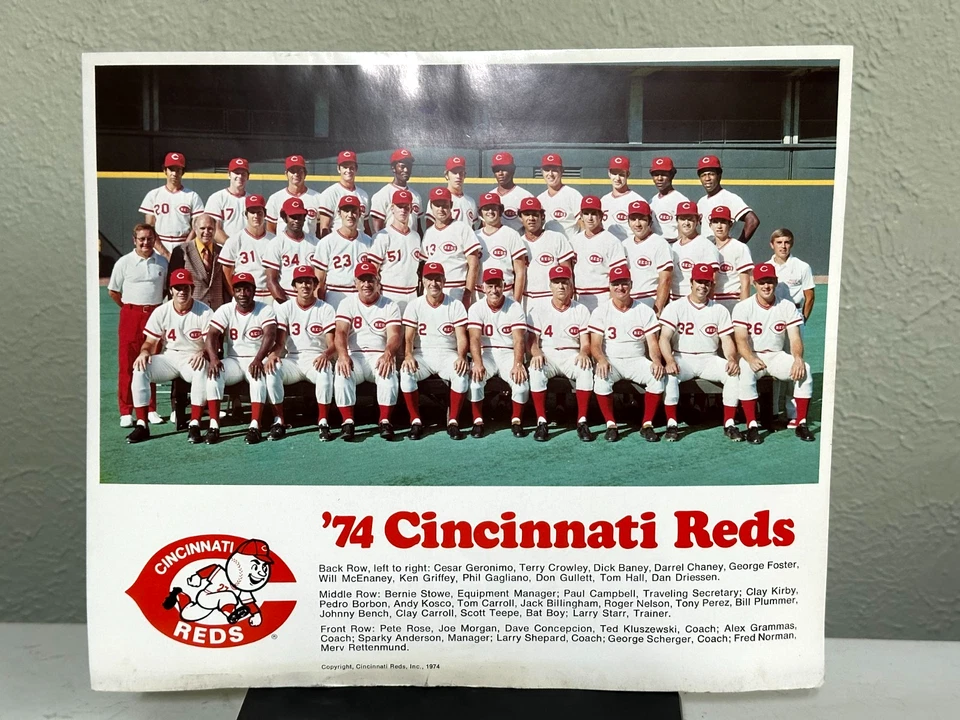 Cincinnati Reds 1974 8x10 imagen del equipo excelente estado banco Griffey Pete Rose Foto 1 de 1