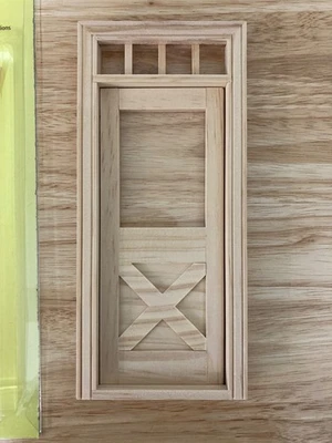 1:12 Dollhouse Miniature Houseworks Country Crossbuck Exterior Door #6012 - Image 1 of 2
