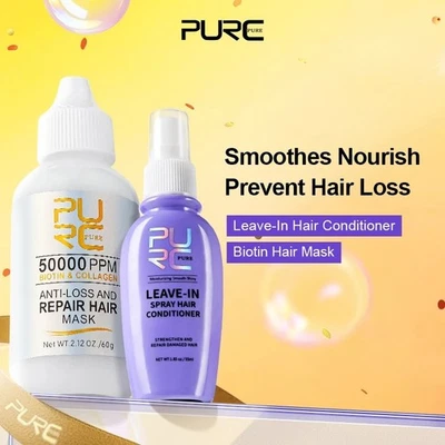 PURC Acondicionador de Cabello Sin Enjuague Spray y Biotina Colágeno Mascarilla Cabello Juegos Suavizante Foto 1 de 4