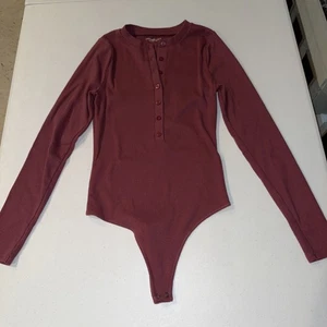 Body Henley Rosa Rubor Acogedor A&F Suave Abercrombie & Fitch, Talla S - Imagen 1 de 12