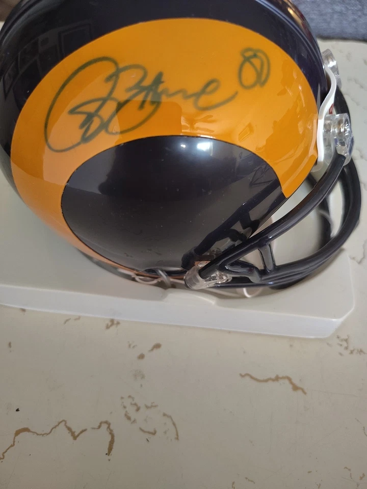 Isaac Bruce Autographed TB St. Louis Rams(1981-1999) Mini Helmet. - Image 1 of 3