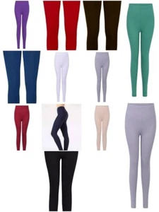Womens Legging Ladies Plain Stretchy Full Length Leggings Pants Plus Size 6-18 - Picture 1 of 13