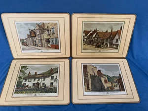 PIMPERNEL OLD ENGLISH INNS Cork Backed Placemats Set of 4 Vintage England UK GBR - Picture 1 of 10
