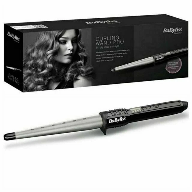 BaByliss Ceramic Curling Wand Pro Iron - Black/Silver