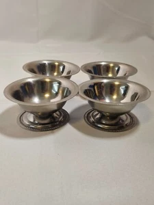Volrath Stainless Steel Dessert Bowls With Textured Trim - Set of 4 Japan - Imagen 1 de 10