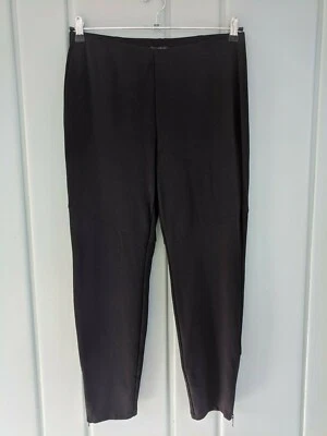 Eileen Fisher Womens Medium Black Leggings Pull On Stretch Pants Zip Hem Slim - Image 1 of 4