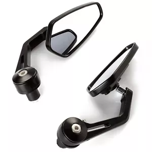 Specchietti 22mm Manubrio Moto Retrovisori Metallo Universali Ovali Nero - Foto 1 di 2