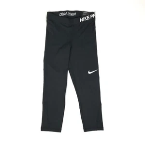 Nike Pro Mid Rise Training Athletic Capri Black 889567 010 Womens Small Large - Picture 1 of 5