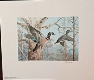 PA1 Pennsylvania Duck Stamp Print 1983 - Ned Smith and Stamp - Rare! - Bild 1 von 7