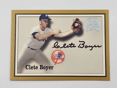 2000 Fleer Greats of the Game Clete Boyer Autograph Auto New York Yankees - Image 1 of 4