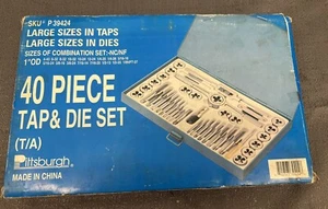 40 Piece Tap & Die Set Large Sizes In Taps Pre Owned - Picture 1 of 8