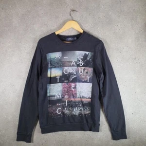 Vintage Topman Graphic Sweatshirt S Black Mens Summer Outdoors Athletic - Picture 1 of 8