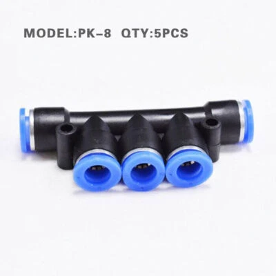 5pcs 5 Way 8mm Pneumatic Push Fit Manifold Quick Fitting 8mm Pipe 8 mm PK-8 - Image 1 of 3