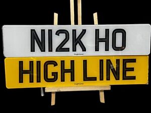 PRINTED HIGHLINE HIGHEST QUALITY NUMBER PLATES OPTIONAL BORDER AND BACKGROUNDS
