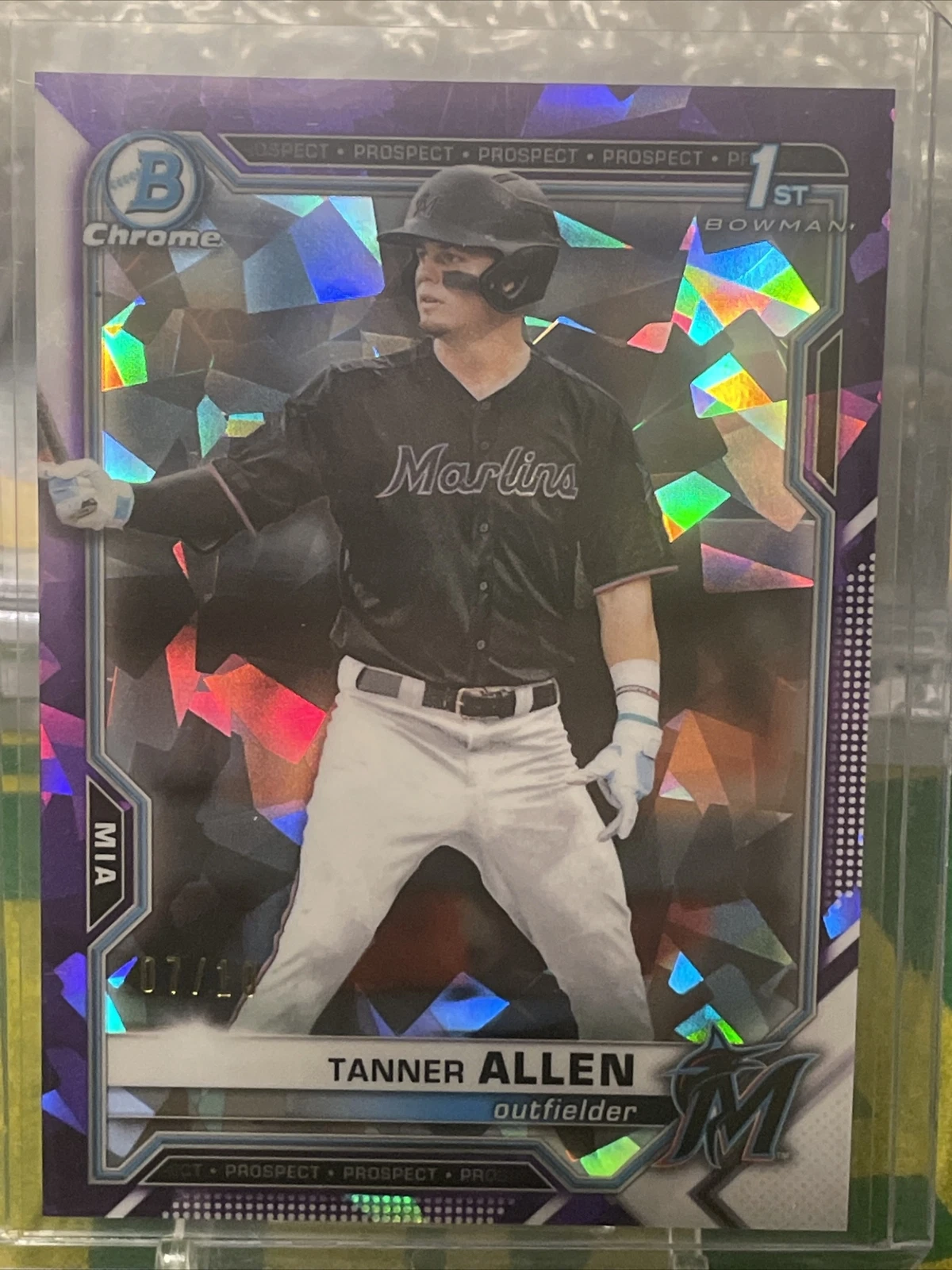 TANNER ALLEN 2021 1st Bowman Draft Sapphire Purple Refractor /10 SSP MINT SP