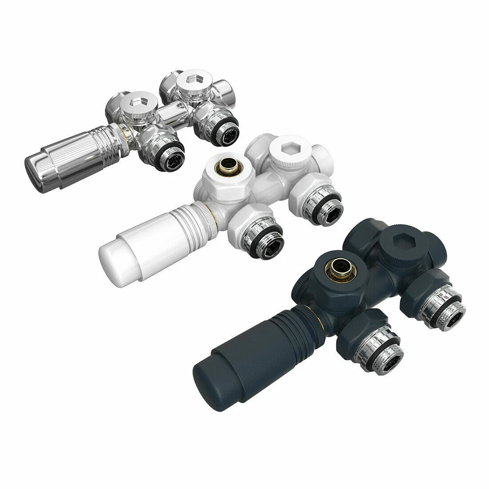 Multiblock Heizkörper Mittelanschluss Thermostatventil Hahnblock Eck Durchgang - Bild 1 von 4