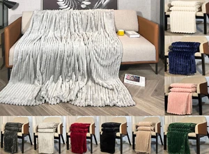 Acogedora manta grande de lana súper suave cálida y tierna sofá cama - Imagen 1 de 73