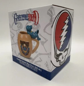 Grateful Dead geformter Blaubär Batik Keramiktasse 18 Unzen Tasse in Geschenkbox NEU - Bild 1 von 5