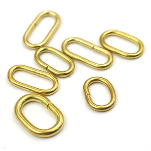 16 18 20 22 24mm Solid Brass Oval Loop Ring Bag Belt Webbing Leather Craft DIY - Picture 1 of 10