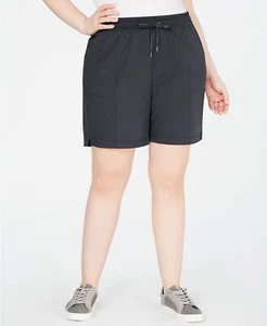 IDEOLOGY Womens Charcoal Stretch Tie Active Wear Straight leg Shorts Plus 3X - Picture 1 of 2