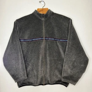 Handcrafted Fleece Full Zip Jacket - Gray - Beautiful - Warm - Aztec - XL Size - Picture 1 of 10
