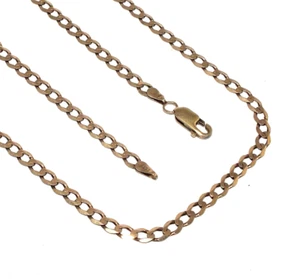 Unisex, Herren/Damen 9ct Gelbgold 48.3cm Massiv Panzerkette Link Kette - Picture 1 of 8