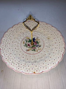 Vintage Moriyama Leckerbissen Servierschale Floral handbemalt Teller gesteppt floral - Bild 1 von 5