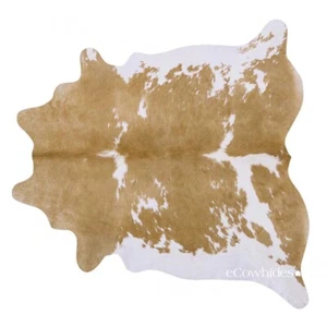 Palomino and White Brazilian Cowhide Rug: XL - Picture 1 of 10