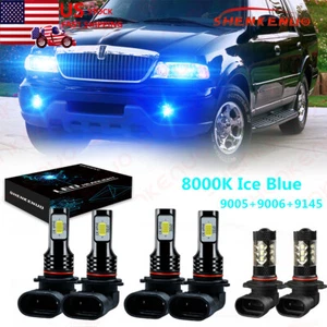 6pc 8000K Blue LED Headlights + Fog Bulbs Combo for Lincoln Navigator 2003-2006 - Imagen 1 de 12