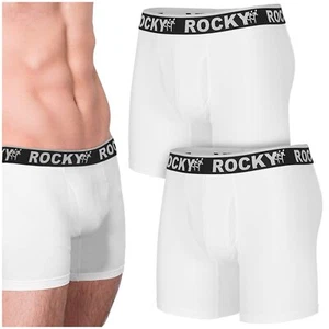 3-Pack Rocky Men's Boxer Briefs, White, Blue & Grey - Medium - Picture 1 of 6