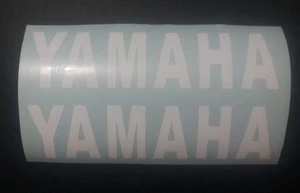 White Yamaha pair vinyl cut sticker / decals , for fairings etc 225mm X 57mm - Picture 1 of 7