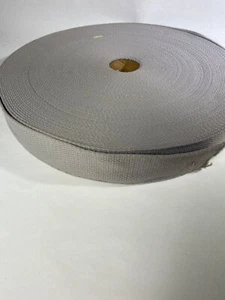 50 Yard Rolle GRAU 2 Zoll breit weich gesponnen Polyester Gurtband Gürtel, Handwerk AUSVERKAUF - Bild 1 von 2