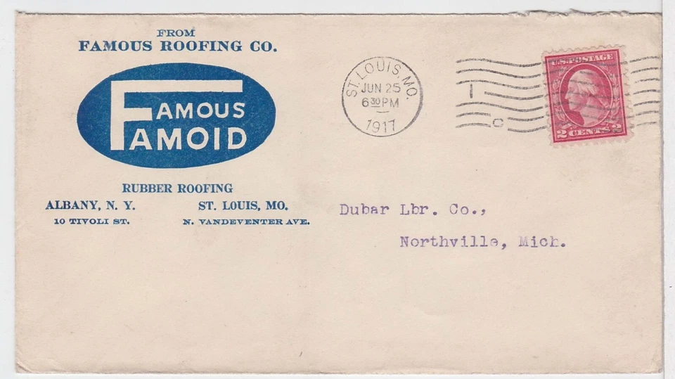 TurtlesTradingPost- St Louis, MO 1917- Famous Famoid Rubber Roofing AD Cover - Image 1 of 1