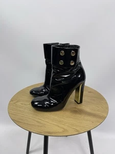 Gucci Heels Shoes Size 36.5 Vintage Lacquer Black Made in Italy - Picture 1 of 10