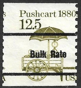 US Stamp #2133a 12.5c. Pushcart Missperf Error MNH - Picture 1 of 2