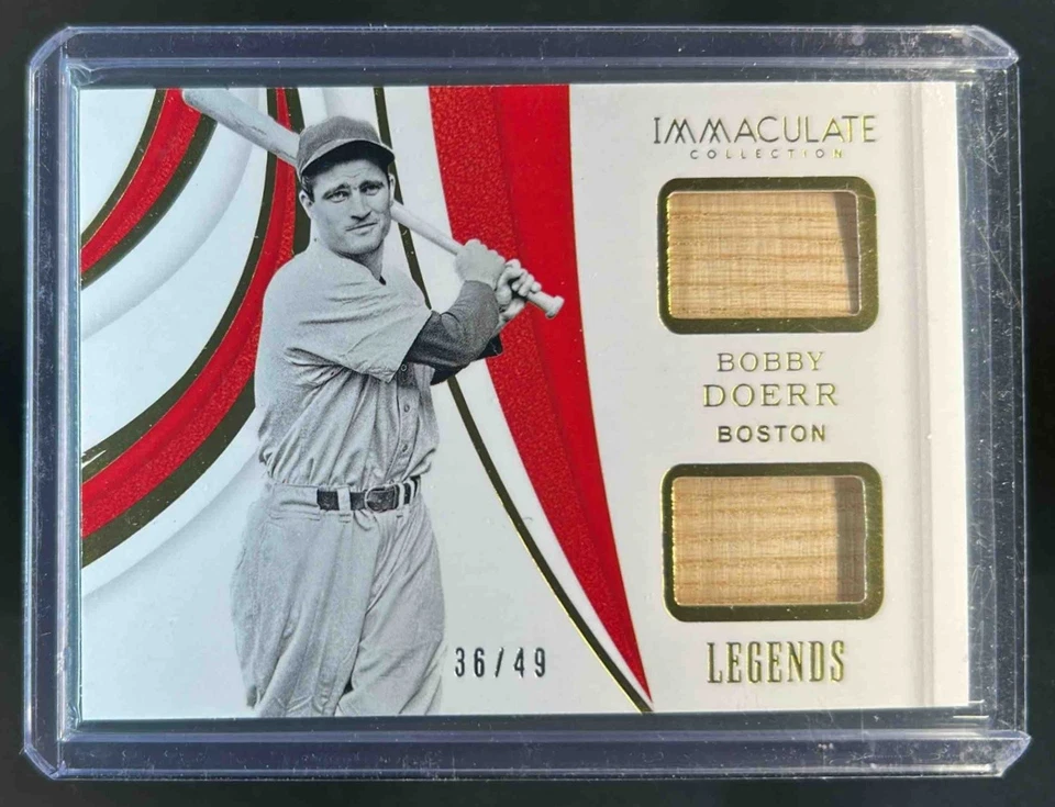 2019 Immaculate Bobby Doerr Legends Dual Materials Bat #36/49 Red Sox - Image 1 of 2